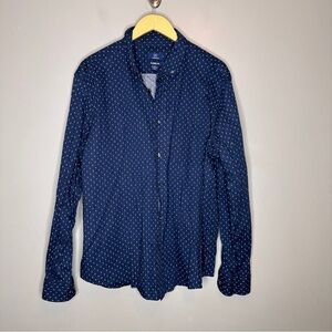 George print button front long sleeve shirt